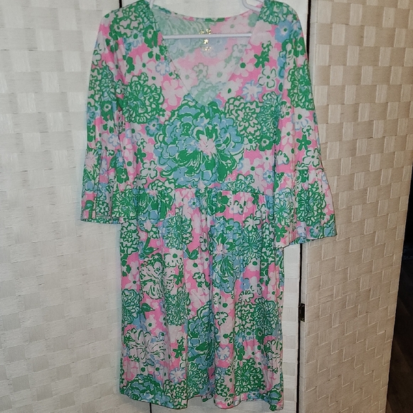 Lilly Pulitzer Pink and Green Floral Dress - Picture 3 of 5